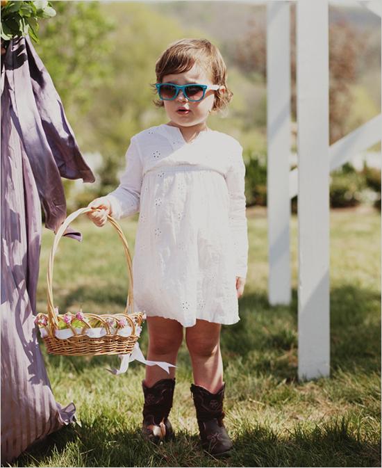 Wedding sunnies, This flower girl shows us that sunglasses aren't just for grown ups. The tots in yo
