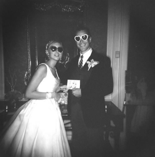 Wedding sunnies, This fun pair insist that hearts aren't just for girls.