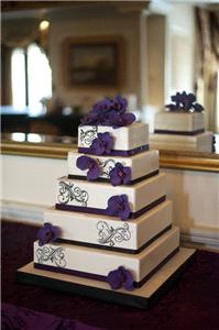 cake, white, purple