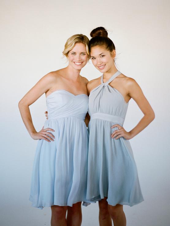 Bridesmaid Dresses, bridesmaid, dress, short, knee-length, cocktail, blue, ombre