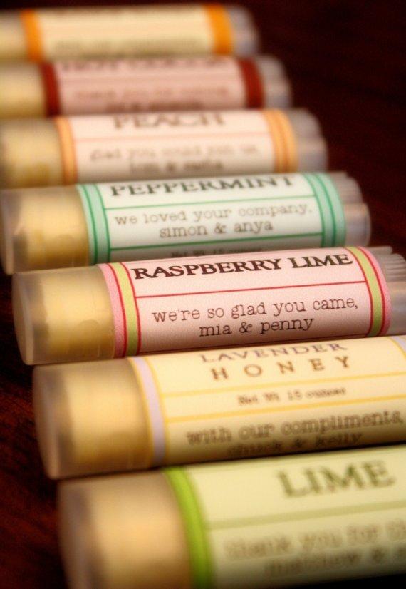 With Love, favours, lip balm
