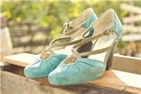 Attire. blue, wedding, shoes, vintage
