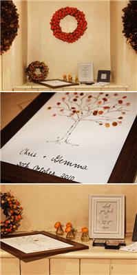 Decor & Event Styling. The fingerprint tree is the perfect Autumn wedding guest book.