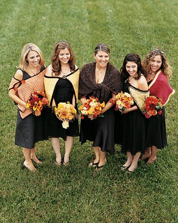 The Girls, bridesmaids, bouquet, autumn, fall