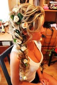 Hair & Beauty. Flowers in the hair.