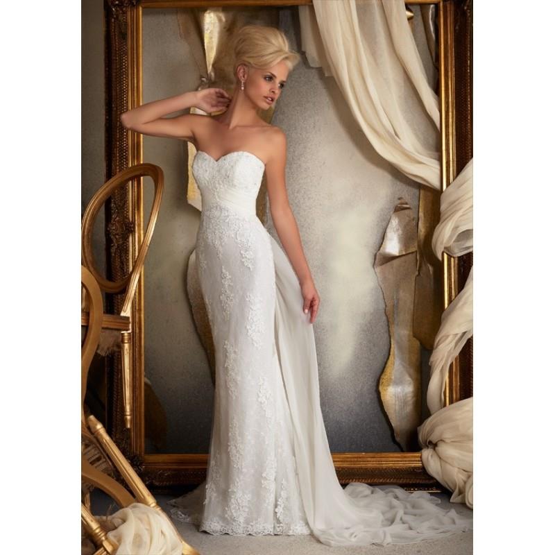 My Stuff, Mori Lee 1914 Lace Sheath Wedding Dress - Crazy Sale Bridal Dresses|Special Wedding Dresse