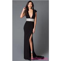 Floor Length JVN by Jovani Backless Low V-Neck Dress - Discount Evening Dresses |Shop Designers Prom