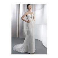 Chic Sheath/ Column Sweetheart Chiffon Floor Length Wedding Dress With Beading - Compelling Wedding