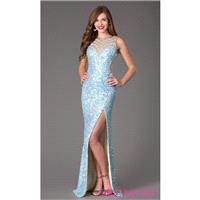 Sequin Long Illusion Back Prom Dress - Discount Evening Dresses |Shop Designers Prom Dresses|Events