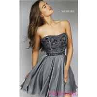 Embellished Short Strapless Sherri Hill Dress - Brand Prom Dresses|Beaded Evening Dresses|Unique Dre