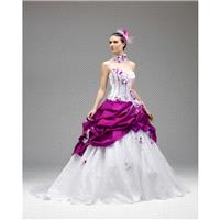 Honorable A-line Strapless Embroidery Feathers/Fur Hand Made Flowers Sweep/Brush Train Satin Wedding