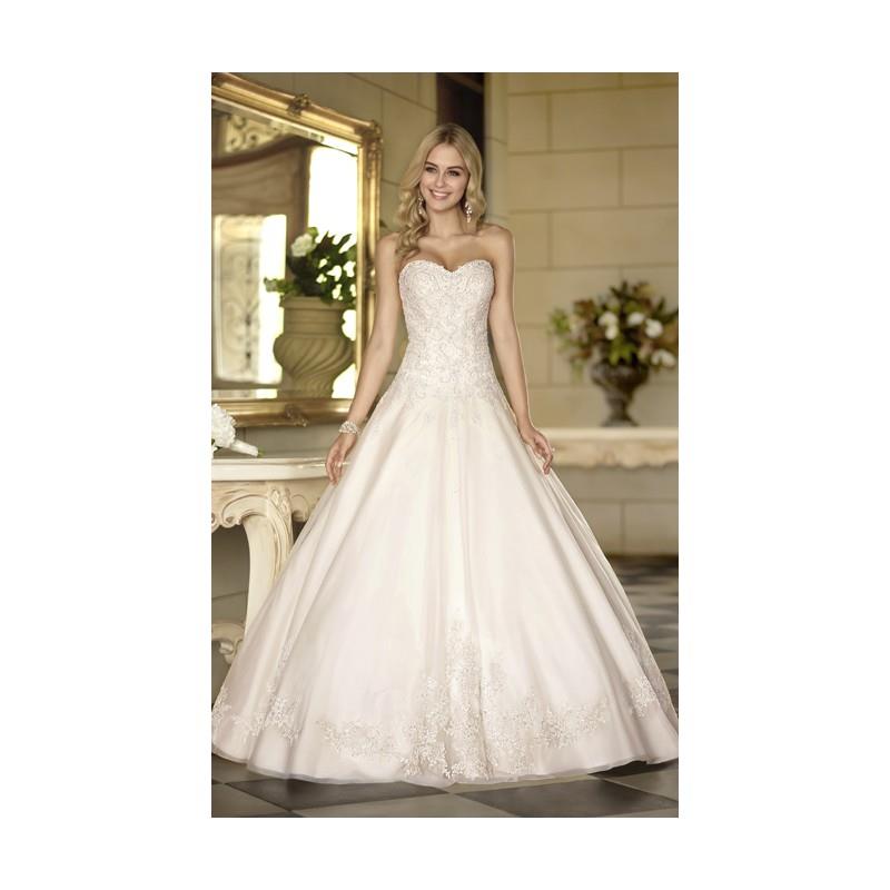My Stuff, Charming A-line Strapless Beading&Sequins Lace Sweep/Brush Train Tulle Wedding Dresses - D