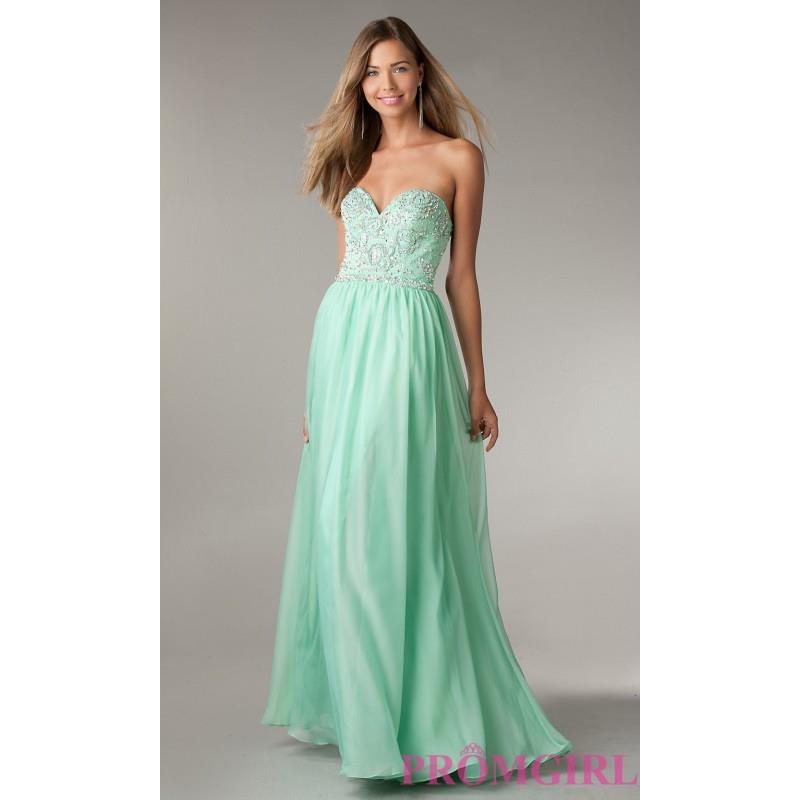 My Stuff, Full Length Open Back Strapless Beaded Gown by Flirt - Brand Prom Dresses|Beaded Evening D