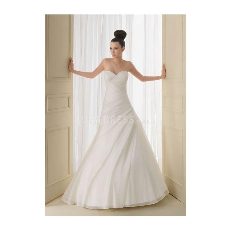 My Stuff, Attractive Floor Length Sweetheart Asymmetric Waist A line Court Train Bridal Dresses - Co