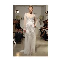 Anne Bowen - Spring 2013 - Armor Long Sleeve Beaded Sheath Wedding Dress with Illusion Neckline - St