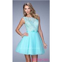 Short Lace Embellished Homecoming Dress by La Femme - Discount Evening Dresses |Shop Designers Prom