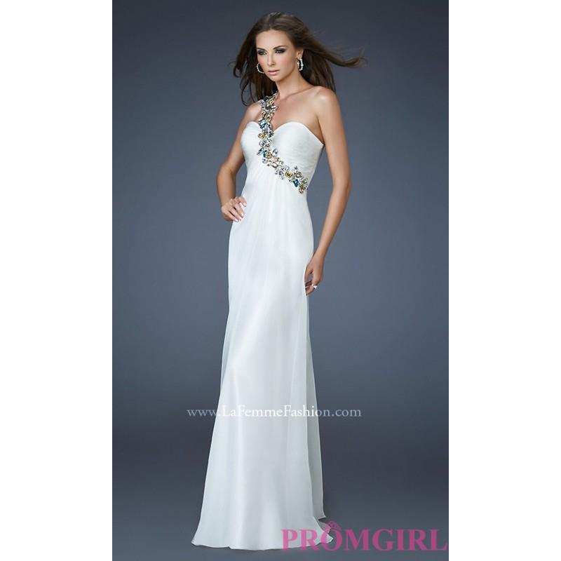 My Stuff, Long One Shoulder Open Back Dress by La Femme - Discount Evening Dresses |Shop Designers P
