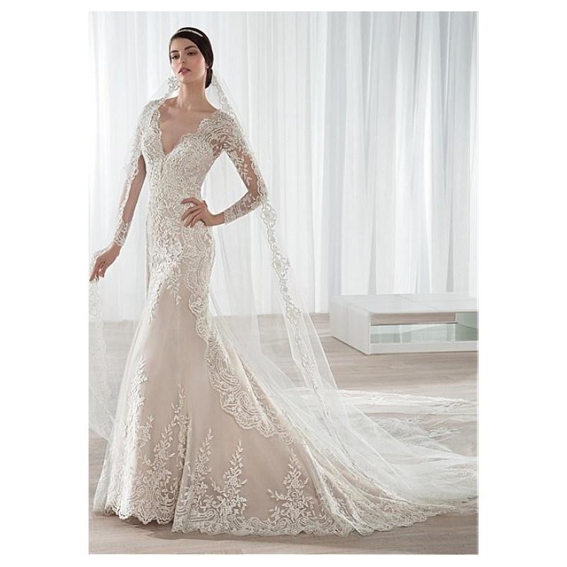 My Stuff, Gorgeous Tulle V-neck Neckline Mermaid Wedding Dresses with Lace Appliques - overpinks.com