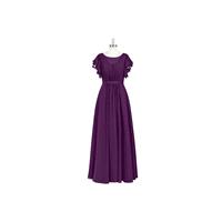 Grape Azazie Daphne - Back Zip Chiffon Scoop Floor Length Dress - The Various Bridesmaids Store