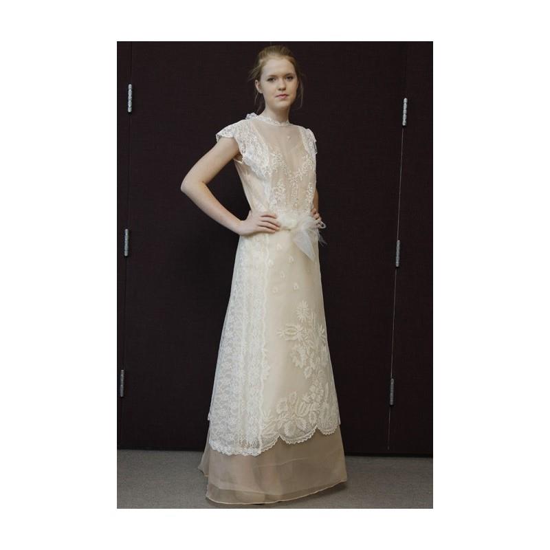 My Stuff, Pat Kerr - Spring 2013 - Cap Sleeve Lace and Organza A-Line Wedding Dress - Stunning Cheap