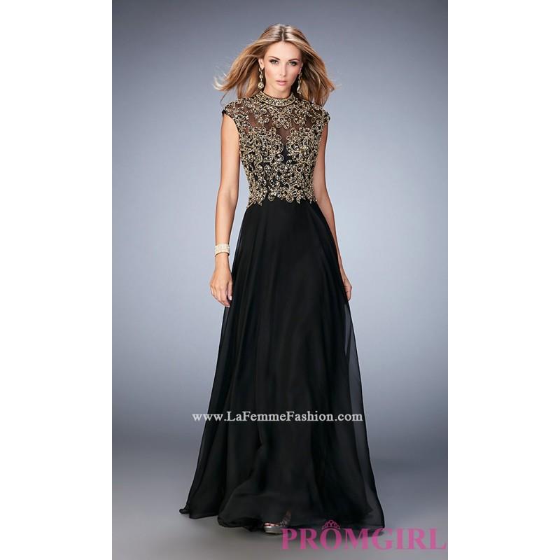 My Stuff, High Neck Cap Sleeve Long Gigi Prom Dress - Discount Evening Dresses |Shop Designers Prom