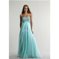 Trendy Spaghetti Straps Chiffon A line Sleeveless Floor Length Dress For Prom With Beading - Compell
