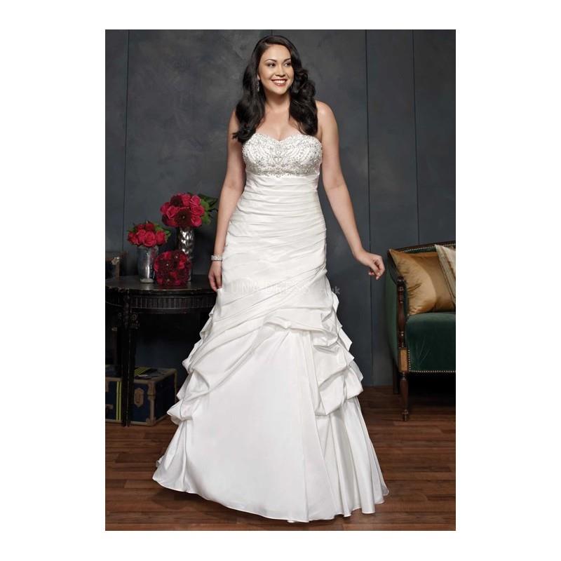 My Stuff, Elegant Fit N Flare Sweetheart Taffeta Asymmetric Waist Floor Length Wedding Dress - Compe