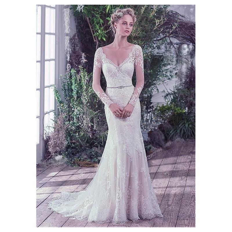 My Stuff, Fantastic Tulle V-neck Neckline Mermaid Wedding Dresses With Embroidery & Beadings - overp