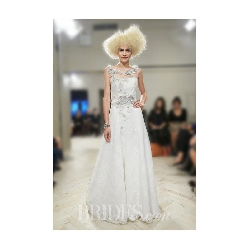 My Stuff, Badgley Mischka Bride - Fall 2014 - Lucille Sleeveless A-Line Wedding Dress with Lace Over