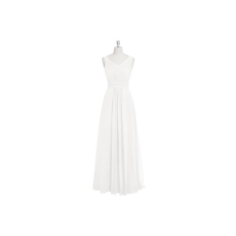 My Stuff, Ivory Azazie Pierrette - Chiffon Floor Length V Back V Neck Dress - The Various Bridesmaid