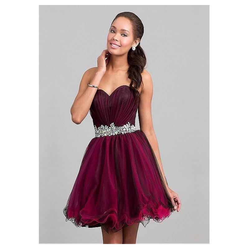My Stuff, Charming Tulle A-line Sweetheart Neckline Short Homecoming Dress With Beadings & Rhineston