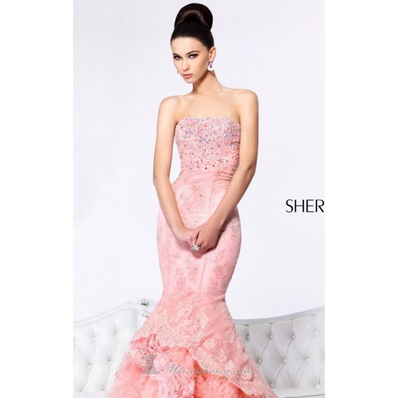 My Stuff, Rosetted Strapless Gown by Sherri Hill - Color Your Classy Wardrobe