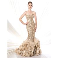 Ivonne D by Mon Cheri 215D01 Champagne/Oyster,Charcoal/Pewter Dress - The Unique Prom Store