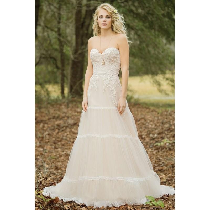 My Stuff, Style 6451 by Lillian West - A-line Sweetheart Floor length LaceSatinTulle Sleeveless Chap