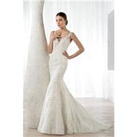 Style 589 by Illisa by Demetrios - Chapel Length Lace Floor length V-neck Sleeveless Fit-n-flare Dre