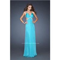 Fashion Top Chiffon Empire Long Straps Halter Spaghetti Turquoise Open Back Evening/celebrity/pagean