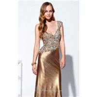 Bronze One Shoulder Dress by Terani Couture Prom - Color Your Classy Wardrobe