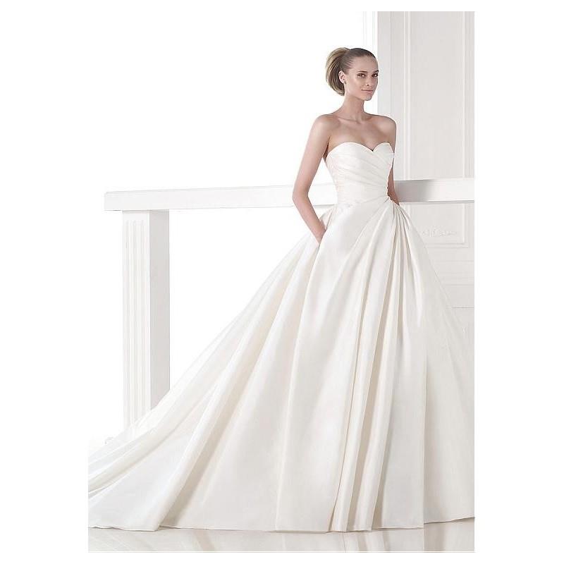 My Stuff, Glamorous Satin Sweetheart Neckline Natural Waistline A-line Wedding Dress - overpinks.com