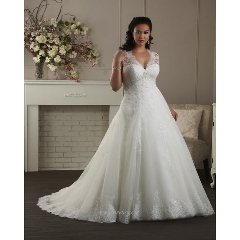 My Stuff, Unforgettable Plus Size by Bonny Bridal 1411 Bridal Gown (2014) (BN14_1411BG) - Crazy Sale