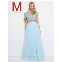 Mac Duggal Prom 20033M Ice Blue,Ivory Dress - The Unique Prom Store