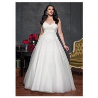 Elegant Tulle Sweetheart Neckline Natural Waistline Ball Gown Plus Size Wedding Dress With Beaded La