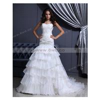 Trumpet/Mermaid Sweetheart Sleeveless Organza White Wedding Dress With Appliques BUKCH222 In Canada