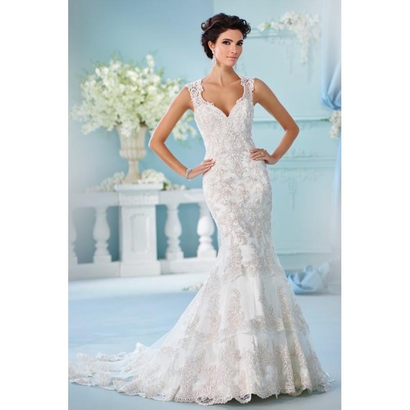 My Stuff, Style 216246 by David Tutera for Mon Cheri - Chapel Length LaceSatinTulle Floor length Fit
