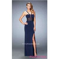 Open Back Long Prom Dress with Sheer Details by La Femme - Discount Evening Dresses |Shop Designers