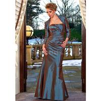 Chic Floor Length Strapless Taffeta Green Mother of the Bride Gown - Compelling Wedding Dresses|Char