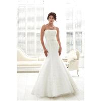 Romantica Style PC6956 by Phil Collins - Lace  Tulle Floor Strapless Fit and Flare Wedding Dresses -
