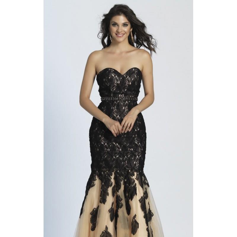 My Stuff, Black Strapless Beaded Mermaid Gown by Dave and Johnny - Color Your Classy Wardrobe