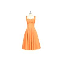 Tangerine Azazie Amber - Back Zip Knee Length Sweetheart Satin Dress - Cheap Gorgeous Bridesmaids St