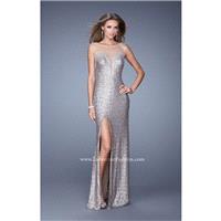 Charcoal La Femme 21061 - High Slit Sequin Dress - Customize Your Prom Dress