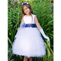 Blossom White Satin Bodice w/ Ruffled Organza Skirt Style: BL223 - Charming Wedding Party Dresses|Un